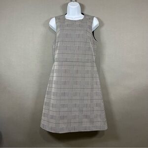 Theory Black Check Helaina Portland Sleeveless Lined Shift Dress